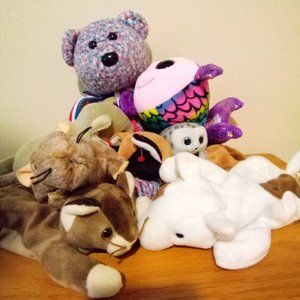 Ty Beanie Baby, Beanie Buddy, & Beanie Boo Bean Bag Plush Large Lot of 8